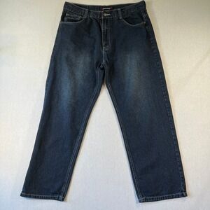 Eddie Domani Jeans Mens 38x30 (Fit 37x29) Dark Wash Baggy Relaxed Y2K Denim